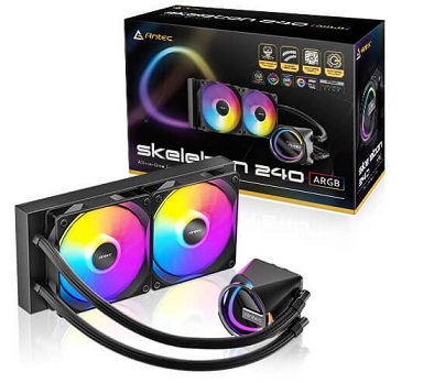 קרור נוזלי למעבד 240 שחור כולל תאורה אנטק Antec Skeleton 240 All-in-One Liquid Cooler Black ARGB